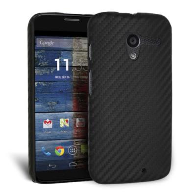 China Simple Black Ultra Slim Carbon Fibre Motorola Cell Phone Case , Moto X Cover for sale