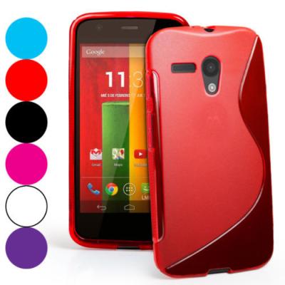 China Red Purple S Line Wave Tpu Motorola Cell Phone Case , Moto G Cover for sale