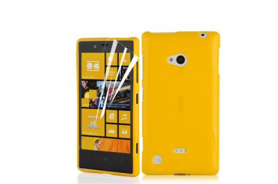 China Glossy Yellow Soft TPU Gel Nokia Mobile Phone Cases , Nokia Lumia 720 Cover for sale