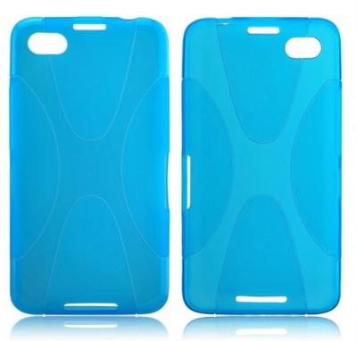 China X line Pattern TPU Gel Blackberry Cell Phone Cases Blue Anti - scratching for sale