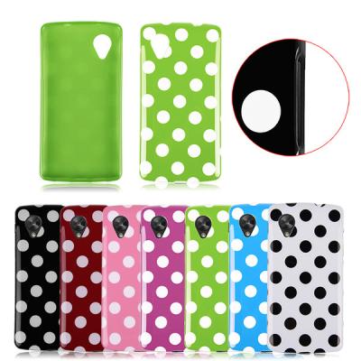 China Polka Dots TPU Gel Soft Back LG Cell Phone Covers Skin Shell , Lg Google Nexus 5 Case for sale