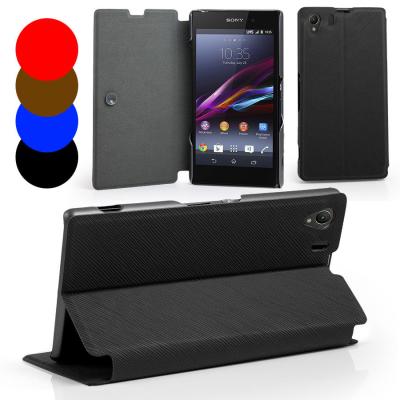 China Smart Wallet Leather Case Cover For Sony Xperia Z1 + Screen Protector for sale