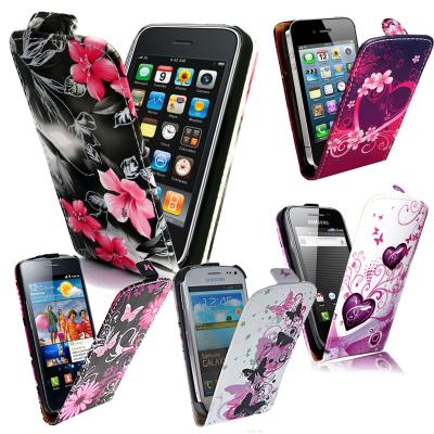 China Fashion IPhone 5 Protective Case , Stylish Magnetic Flora Leather Flip Cover for sale