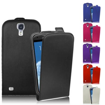 China Ultra Slim Leather Flip Case Samsung Galaxy S4 phone Covers Black / Red / White for sale