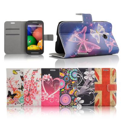 China Fashion Flora Wallet Flip PU Leather Phone Case , MOTO E back Cover for sale