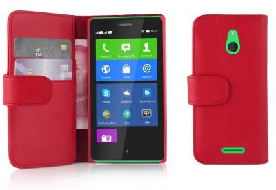 China Red Wallet Card Holder PU Leather Phone Cover with Stand For Lumia XL for sale