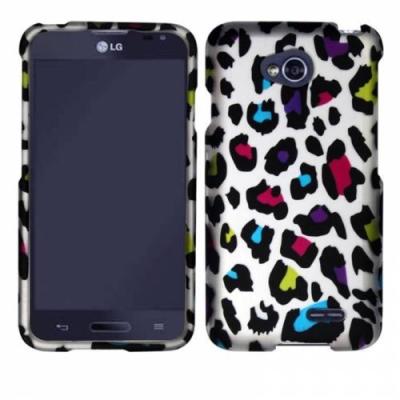 China Cubiertas mates plásticas duras del teléfono móvil del leopardo de Raimbow para LG Optimus L70 en venta