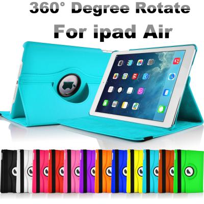 China Fashion Blue PU Leather Smart iPad Air Protective Cover with 360 Degree Rotating for sale