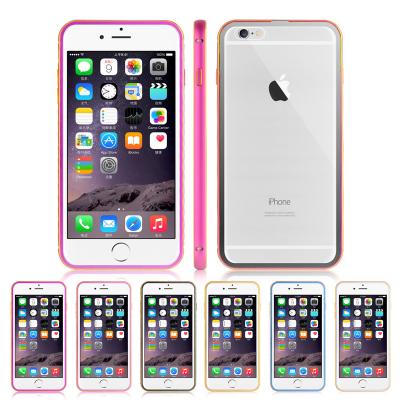 China Aluminum Metal Bumper / Glass Clear Back Protective Cell Phone Cover For iPhone 6 for sale