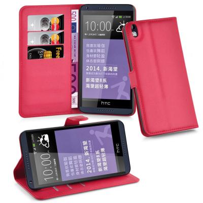 China Purple Flip Wallet PU Leather With Card Slot Case Cover For HTC 816 Case for sale