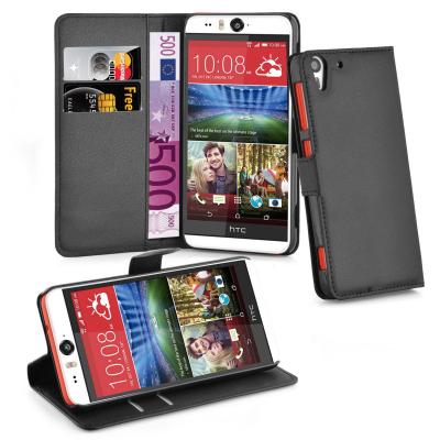 China HTC Desire Eye HTC Leather Case Black Wallet Lichee Pattern for sale