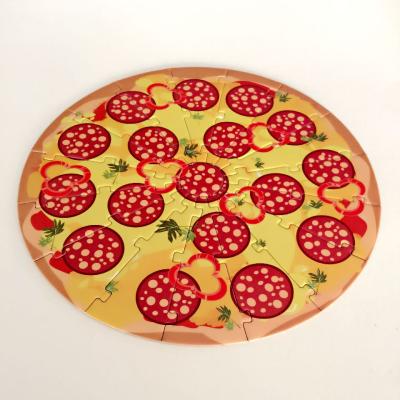 China High Quality Eco-friendly Puzzle Board Pizza Fun Puzzle Games Custom Paper Mat For Kids Toys for sale