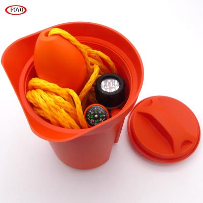 China Marine Foyo Bailer Marine Safety kit with scoop 50ft bailer rope and float led torch and whistle for sale