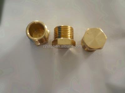 China Hexagon Head Brass Male BSPT Pipe End Caps , Plumbing Pipe Fitting for sale