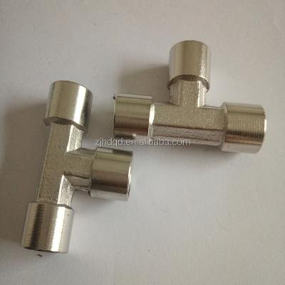 China 3 Way T Type Pneumatic Connector Brass Pipe Fitting / Copper Pipe Fitting 6 8 10 12 16 20 For Straight Brass for sale