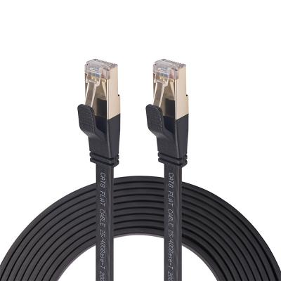 China COMPUTER Bochara Gold Plated Cat8 Flat Ethernet Rj45 Cable Male To Male Multi-Protected For Modem Lan Network Router 5m 10m 15m 20m for sale