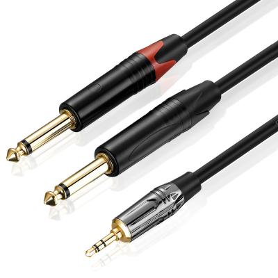 China COMPUTER Bochara gold plated 3.5mm stereo to AUX audio cable. Shielded 2x6.5mm 3m TS OFC Double Foil+Braided Professional 1m 2m 2m for sale