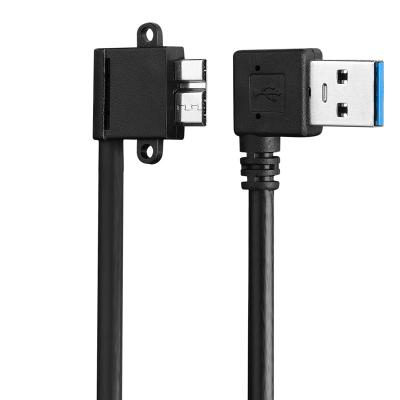 China Bochara 90degree USB 3.0 Cable Micro USB 3.0 Type A Male To Micro USB 3.0 Foil+Braided Male Shielded For HDD for sale