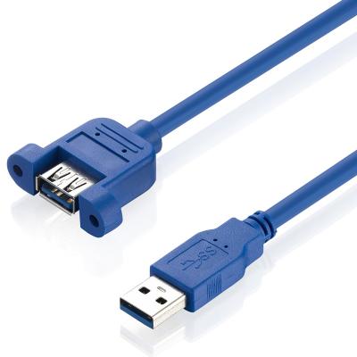 China COMPUTER Bochara USB 3.0 Extension Cable Male To Dual Female Shielded (Foil+Braided) With Screw Panel Mount 30cm 50cm 1m 1.5m 1.8m 3m for sale