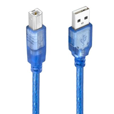 China Printer Bochara USB 2.0 Printer Cable USB 2.0 Type A Male To Type B Male Foil+Braided Shielding Transparent Blue 1.5m 1.8m 3m 5m 10m for sale