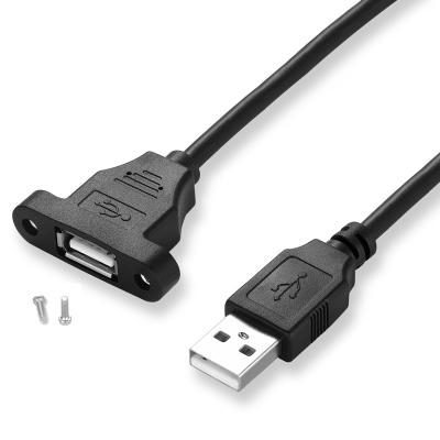 China COMPUTER Bochara USB 2.0 Extension Cable Male To Female With Full Shrouded Foil+Braided Screw Panel Mount Shielded 30cm 50cm 1m 1.5m for sale