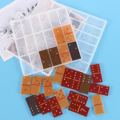 China Viable Silicone Dominoes Molds For Resin Casting, 36 Cavity Dominoes Resin Molds Epoxy Game Mold Silicone, DIY Silicone Resin Molds for sale