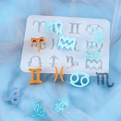 China Viable 2 Constellations Resin Molds Zodiac Horoscope Pendant Jewelry Casting Trays For Chain Head Pendant Earrings Gems Craft DIY Making for sale