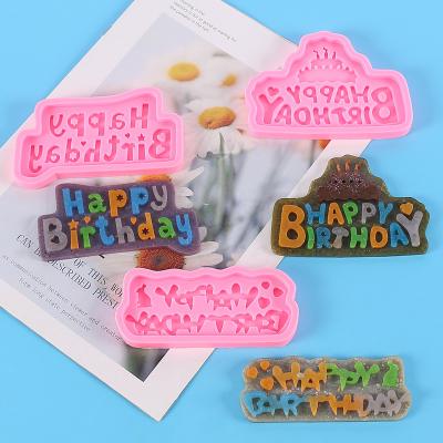 China Viable Happy Birthday Letter Silicone Molds Cake Molds Chocolate Mold Candy Fondant Mold Cake Decorating for sale