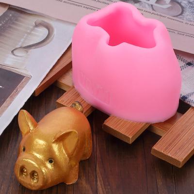 China Viable Pig Soap Molds Farm Animals Silicone Chocolate Candy Molds Cake Topper Mousse Cake Mold Plaster Crayon Casting Decoration for sale