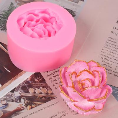 China 3D Rose Flower Stocked Flower Shape Silicone Mold Fondant Mold Flower for Cake Decorating Chocolate for sale