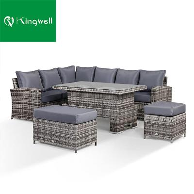 China Large Quantity Modern Rattan Garden Furniture Outdoor Lounge Sofa Set Loading for sale