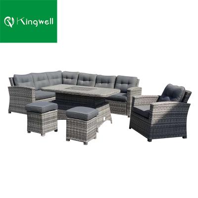 China Wholesales Modern Rattan Garden Furniture Wicker Sofa KD Sectional Furniture for sale