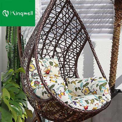 China Modern Good Price Rattan Furniture Modern Outdoor Egg Chair Wicker Swing Chair With Metal Stand for sale