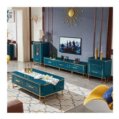 China Adjustable (other) Coffee Tables and Tv stand Stainless Steel Living Room Furniture Coffee Tea Table light  Luxury living room Furniture for sale