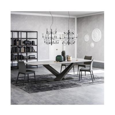 China Adjustable (other) Marble dining tables Light luxury dining table set modern minimalist stainless steel Dining Room Furniture for sale