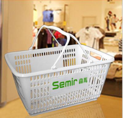 China Shopping plastic basket hand basket supermarket or market can do with logo on it for sale