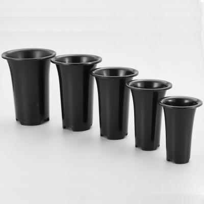 China Black Milano Tall Planter rpund Plastic Garden Flower Plant Herb Pots for sale