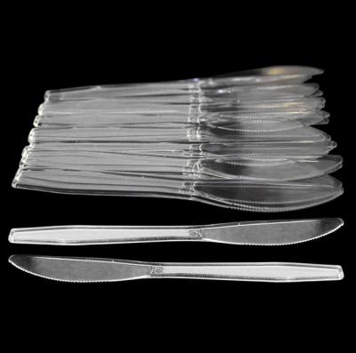 China 6.6''  disposable plastic PP knive fork and spoon set in clear lucite color for sale