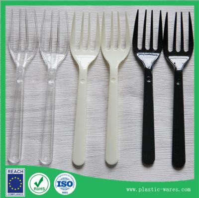 China Plastic Disposable Forks in clear, white and black colors for sale