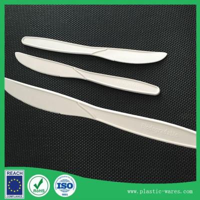 China white color corn starch biodegradable disposable dinner knife for sale