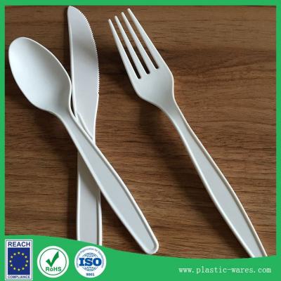 China white color corn starch biodegradable disposable dinner knife, spoon, fork for sale