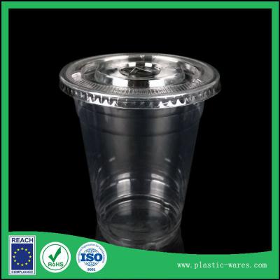 China transparent 500ml PP Plastic Disposable Cup with flat lid for sale