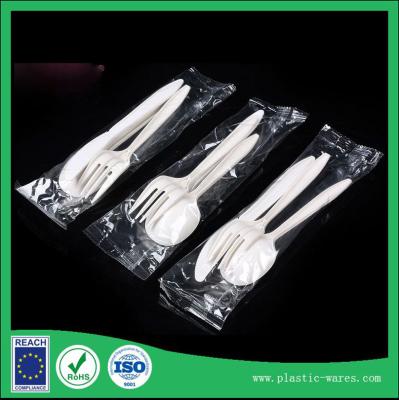 China individual package cornstarch biodegradable knife, spoon, fork set for sale