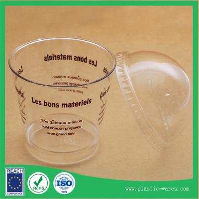 China transparent plastic disposable Ice Cream Cups with lids 180 ml for sale