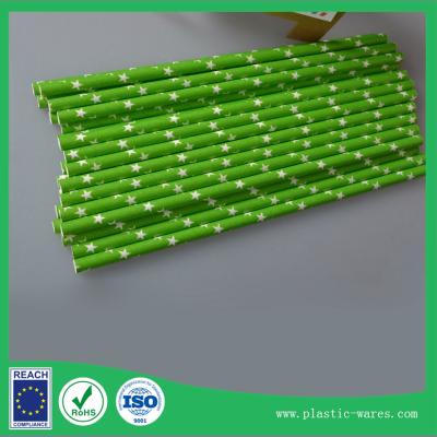 China Environmental disposable straight paper drinking Straw for Juice beverage in green color for sale