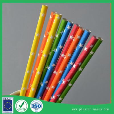 China in star print paper drink straw dispenser bulk 198 mm length for sale