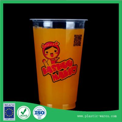 China plastic cups with lids PET drinking cup 500 ml supplier in clear color for sale