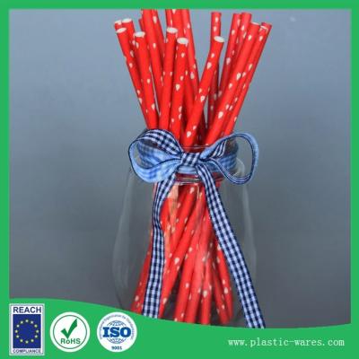 China Red color paper drink straws health and environmental protection for sale