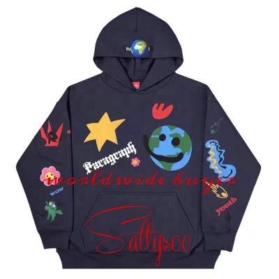 China Wholesale Custom Unisex Sweatshirts Logo Hooded Oversized Graffiti Anti-Wrinkle Hoodie Designer Painted Tracksuits Graphic Man Hoodies for sale