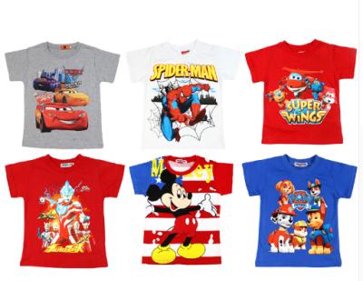 China Custom 100% Cotton Fabric Boys T-shirt Clothing Kids Tees Anti Shrink T-shirt For Boys Kids T-shirts Custom Printing for sale